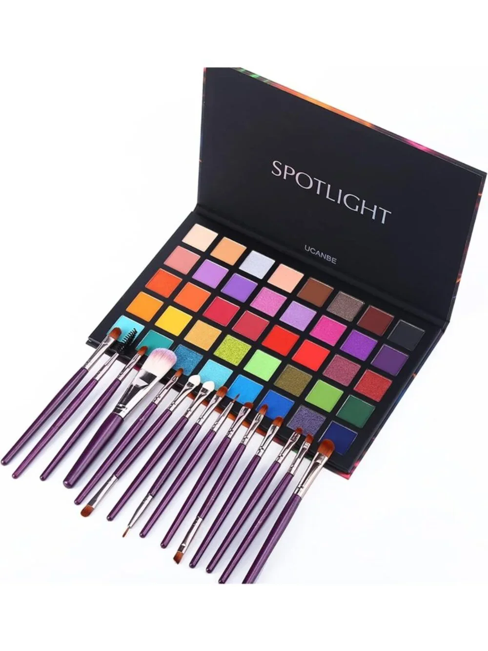 40 Color Eyeshadow Palette + 15 Eye Brushes Set - Matte, Shimmer, Glitter